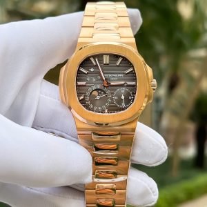 Đồng Hồ Patek Philippe Nautilus 5712R Chế Tác Phủ Vàng Thật 18K Mặt Xám Xưởng PPF 40mm (2)