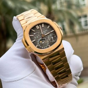 Đồng Hồ Patek Philippe Nautilus 5712R Chế Tác Phủ Vàng Thật 18K Mặt Xám Xưởng PPF 40mm (2)