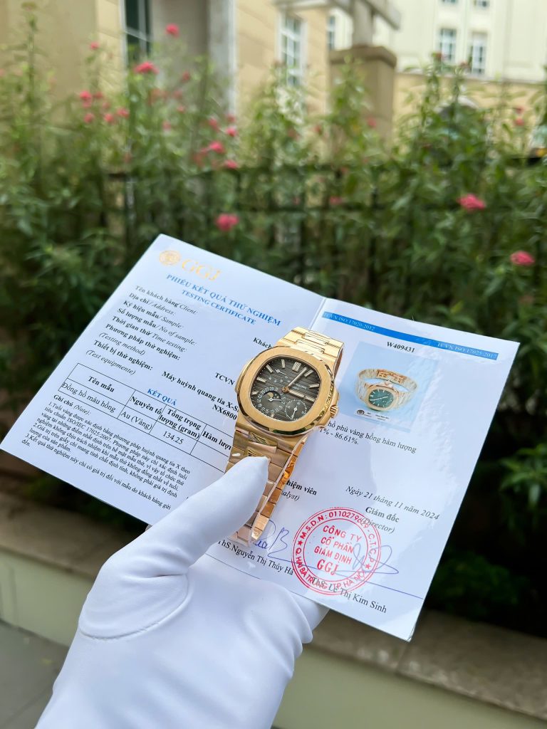 Đồng Hồ Patek Philippe Nautilus 5712R Chế Tác Phủ Vàng Thật 18K Mặt Xám Xưởng PPF 40mm (2)