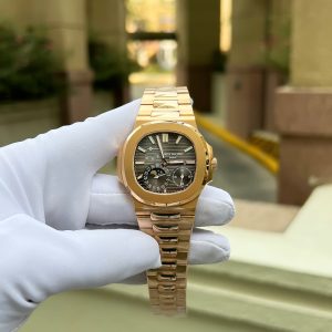 Đồng Hồ Patek Philippe Nautilus 5712R Chế Tác Phủ Vàng Thật 18K Mặt Xám Xưởng PPF 40mm (2)