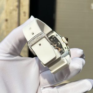 Đồng Hồ Richard Mille RM007 Màu Trắng Chế Tác Đính Full Đá Moissanite HongKong 32x38mm (2)
