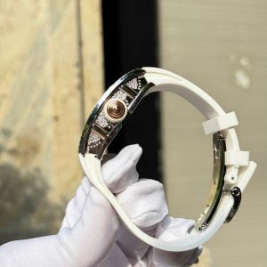 Đồng Hồ Richard Mille RM007 Màu Trắng Chế Tác Đính Full Đá Moissanite HongKong 32x38mm (2)