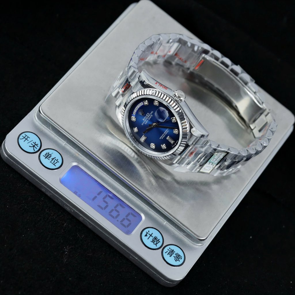 Đồng Hồ Rolex Chế Tác Day-Date 128239 Mặt Xanh Ombre Trọng Lượng ~157 Gram Xưởng QF 36mm (2)