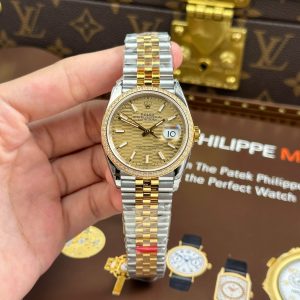 Đồng Hồ Rolex DateJust 126231 Chế Tác Mặt Số Xếp Gạch Viền Đính Đá VSF 36mm (2)