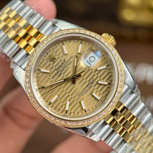 Đồng Hồ Rolex DateJust 126231 Chế Tác Mặt Số Xếp Gạch Viền Đính Đá VSF 36mm (2)