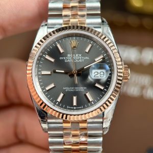 Đồng Hồ Rolex DateJust 126231 Chế Tác Mặt Xám Cọc Số Da Quang Nhà Máy VS 36mm (2)