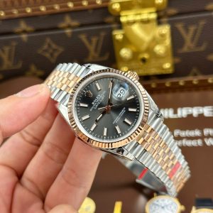 Đồng Hồ Rolex DateJust 126231 Chế Tác Mặt Xám Cọc Số Da Quang Nhà Máy VS 36mm (2)