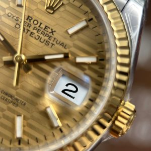 Đồng Hồ Rolex DateJust 126231 Chế Tác Màu Demi Vàng Mặt Xếp Gạch Cọc Số Dạ Quang VSF 36mm (2)