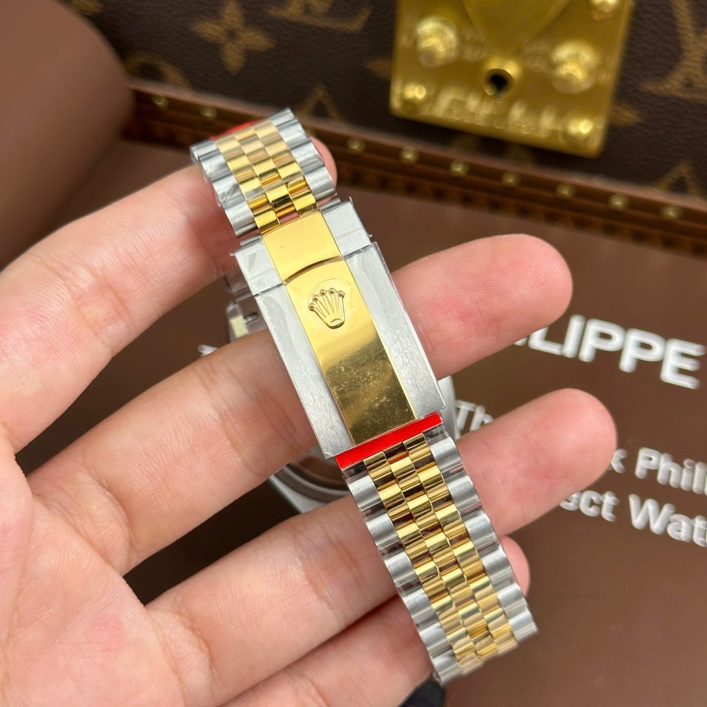 Đồng Hồ Rolex DateJust 126231 Chế Tác Màu Demi Vàng Mặt Xếp Gạch Cọc Số Dạ Quang VSF 36mm (2)
