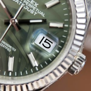 Đồng Hồ Rolex DateJust 126234 Replica 11 Mặt Xanh Họa Tiết Lá Cây Cọc Số Dạ Quang VSF 36mm (2)