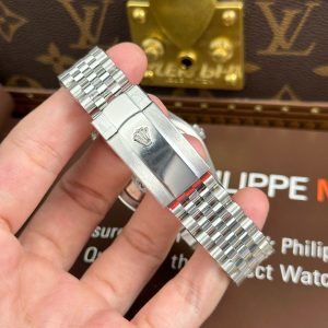 Đồng Hồ Rolex DateJust 126234 Replica 11 Mặt Xanh Họa Tiết Lá Cây Cọc Số Dạ Quang VSF 36mm (2)