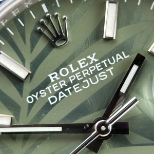 Đồng Hồ Rolex DateJust 126234 Replica 11 Mặt Xanh Họa Tiết Lá Cây Cọc Số Dạ Quang VSF 36mm (2)