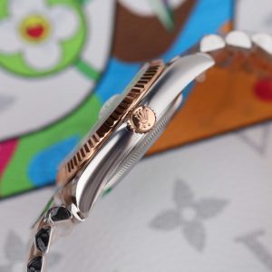 Đồng Hồ Rolex DateJust Chế Tác Mạ Vàng Hồng Mặt Khảm Xà Cừ 36mm (2)