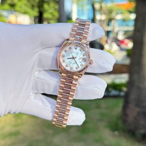 Đồng Hồ Rolex DateJust Mặt MOP Chế Tác Phủ Vàng Hồng 18K Xưởng GM 31mm (2)