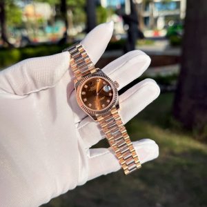 Đồng Hồ Rolex DateJust Mặt Nâu Chế Tác Phủ Vàng Hồng 18K Xưởng GM 31mm (2)