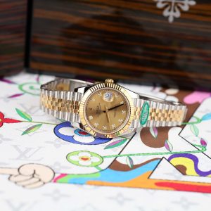 Đồng Hồ Rolex DateJust Mặt Vàng Chế Tác Máy Cơ Tự Động Thụy Sỹ Nhà Máy Clean 41mm (2)