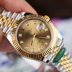 Đồng Hồ Rolex DateJust Mặt Vàng Chế Tác Máy Cơ Tự Động Thụy Sỹ Nhà Máy Clean 41mm (2)