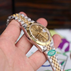 Đồng Hồ Rolex DateJust Mặt Vàng Chế Tác Máy Cơ Tự Động Thụy Sỹ Nhà Máy Clean 41mm (2)