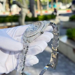 Đồng Hồ Rolex DateJust Nam Chế Tác Đính Full Đá Moissanite Hong Kong 41mm (2)