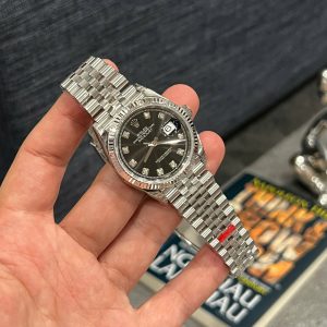 Đồng Hồ Rolex DateJust Replica 11 Mặt Đen Máy Cơ Thụy Sỹ Nhà Máy 36mm (2)