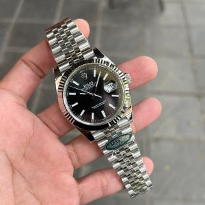 Dong Ho Rolex DateJust Replica 11 Mat So Den Coc Da Quang Day Jubilee Xuong Clean 41mm 2