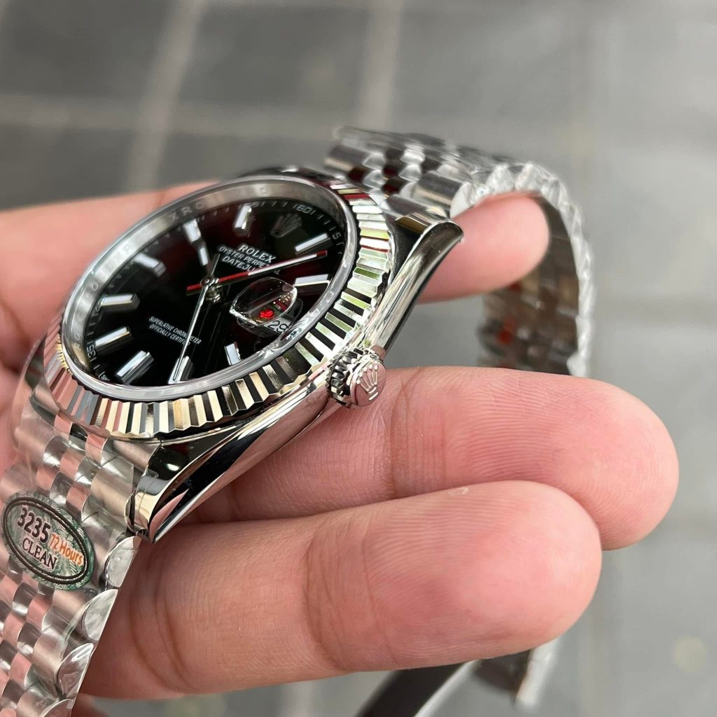 Dong Ho Rolex DateJust Replica 11 Mat So Den Coc Da Quang Day Jubilee Xuong Clean 41mm 5
