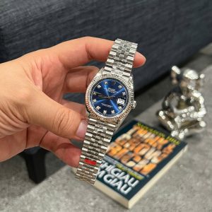 Đồng Hồ Rolex DateJust Replica 11 Mặt Xanh Blue Máy Cơ Thụy Sỹ Nhà Máy VS 36mm (2)