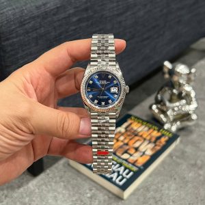 Đồng Hồ Rolex DateJust Replica 11 Mặt Xanh Blue Máy Cơ Thụy Sỹ Nhà Máy VS 36mm (2)