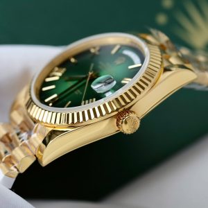 Đồng Hồ Rolex Day-Date Mặt Xanh Lá Ombre Chế Tác Phủ Vàng 18K Nhà Máy GM 40mm (2)