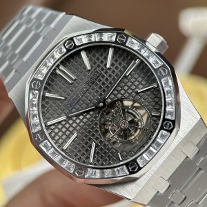 Đồng Hồ Audemars Piguet Chế Tác Royal Oak Selfwinding Flying Tourbillon 26730BC Mặt Xám Đính Đá Baguette 41mm (2)