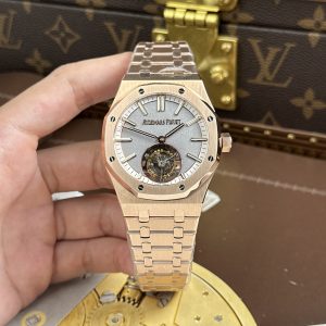 Đồng Hồ Audemars Piguet Royal Oak Selfwinding Flying Tourbillon 26730OR Replica 11 Mạ Vàng Hồng Mặt Xám 41mm (2)