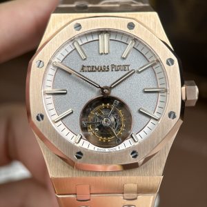 Đồng Hồ Audemars Piguet Royal Oak Selfwinding Flying Tourbillon 26730OR Replica 11 Mạ Vàng Hồng Mặt Xám 41mm (2)
