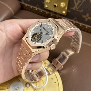 Đồng Hồ Audemars Piguet Royal Oak Selfwinding Flying Tourbillon 26730OR Replica 11 Mạ Vàng Hồng Mặt Xám 41mm (2)