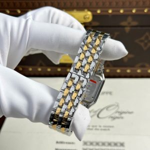 Đồng Hồ Cartier Panthere Fake 11 Nữ Mặt Trắng Dây Kim Loại Nhà Máy BV 27x36mm (2)