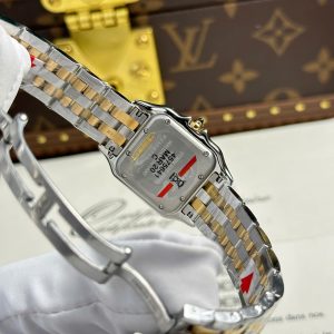 Đồng Hồ Cartier Panthere Fake 11 Nữ Mặt Trắng Dây Kim Loại Nhà Máy BV 27x36mm (2)