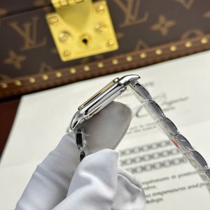 Đồng Hồ Cartier Panthere Fake 11 Nữ Mặt Trắng Dây Kim Loại Nhà Máy BV 27x36mm (2)