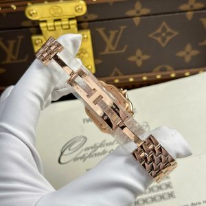 Đồng Hồ Cartier Panthere Nữ Chế Tác Mặt Trắng Mạ Vàng Hồng Nhà Máy BV 27x36mm (2)