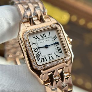 Đồng Hồ Cartier Panthere Nữ Chế Tác Mặt Trắng Máy Pin Thụy Sỹ Xưởng BV 27x36mm (2)