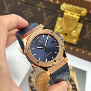 Đồng Hồ Hublot Classic Fusion King Gold Chế Tác Mặt Xanh Dương Trọng Lượng 85 Gram Xưởng JJZ 42mm (2)