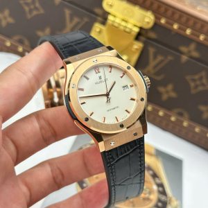 Đồng Hồ Hublot Classic Fusion King Gold Replica 11 Mặt Trắng Trọng Lượng 85 Gram Xưởng JJZ 42mm (2)