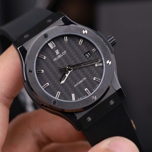 Đồng Hồ Hublot Classic Fusion Replica 11 Vỏ Gốm Đen Mặt Carbon Xưởng JJZ 42mm (2)
