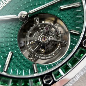 Đồng Hồ Nam Chế Tác Audemars Piguet Royal Oak Selfwinding Flying Tourbillon 26730BC Mặt Xanh Lá Cây Đính Đá Baguette 41mm (2)
