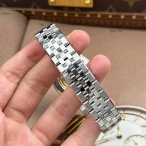 Đồng Hồ Nam Chế Tác Rolex Land-Dweller 127236 Mặt Xanh Băng Họa Tiết Tổ Ong Đính Đá Baguette 36mm (2)