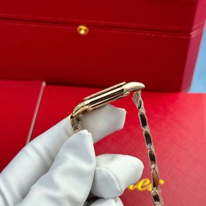 Đồng Hồ Nữ Cartier Panthere Chế Tác Mặt Khảm Xà Cừ Máy Pin Thụy Sỹ Xưởng AF 27x36mm (2)