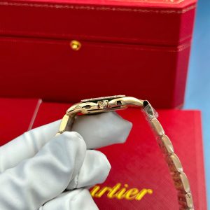 Đồng Hồ Nữ Cartier Panthere Chế Tác Mặt Khảm Xà Cừ Máy Pin Thụy Sỹ Xưởng AF 27x36mm (2)