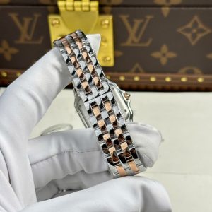 Đồng Hồ Nữ Cartier Panthere Mặt Trắng Fake 11 Mạ Demi Vàng Hồng Xưởng BV 27x36mm (2)