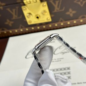 Đồng Hồ Nữ Cartier Panthere Mặt Trắng Fake 11 Mạ Demi Vàng Hồng Xưởng BV 27x36mm (2)