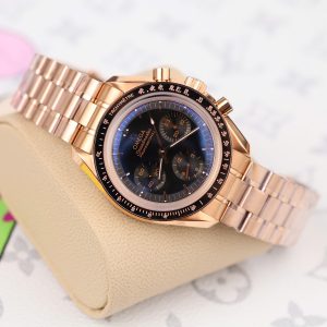 Đồng Hồ Omega Replica Cao Cấp SpeedMaster MoonWatch Mạ Vàng Hồng 42mm (2)