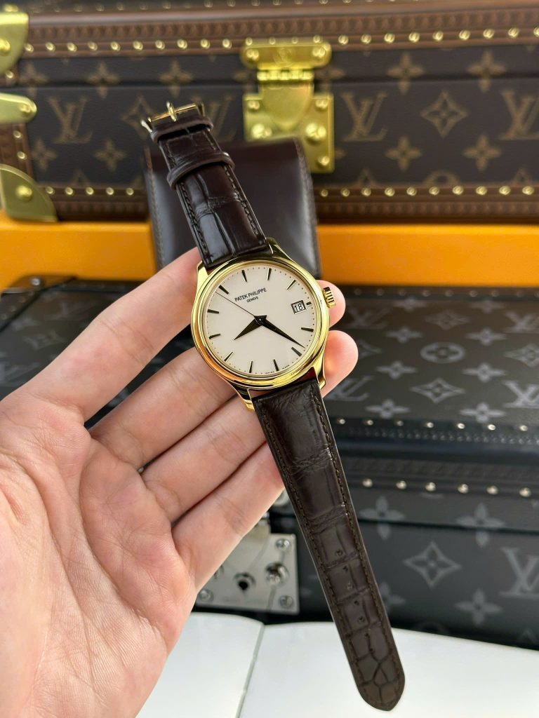 Đồng Hồ Patek Philippe Calatrava 5227R Chế Tác Mạ Vàng Dây Da Nhà Máy 3K 39mm (2)