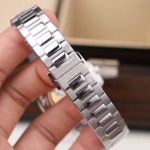 Đồng Hồ Patek Philippe Fake 11 Nautilus 7118 Mặt Xám Viền Đính Đá CZ Xưởng GR 35 (2)